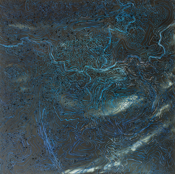 Time and Money; 24"x24", oil and wax on panel.